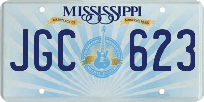 MS license plate JGC623