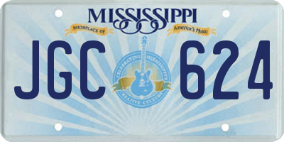 MS license plate JGC624