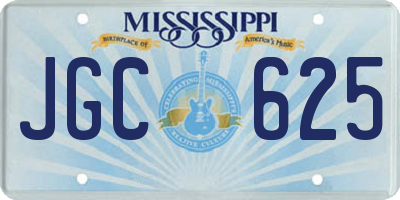 MS license plate JGC625