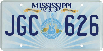 MS license plate JGC626