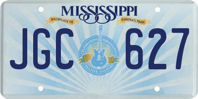 MS license plate JGC627