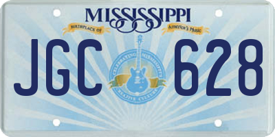 MS license plate JGC628