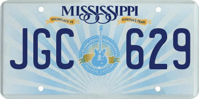 MS license plate JGC629