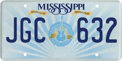 MS license plate JGC632