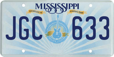 MS license plate JGC633