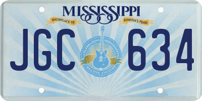 MS license plate JGC634