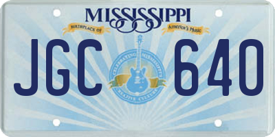 MS license plate JGC640