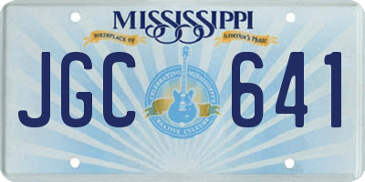 MS license plate JGC641