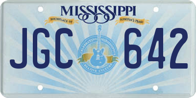 MS license plate JGC642