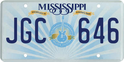 MS license plate JGC646