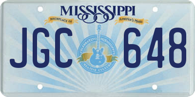 MS license plate JGC648