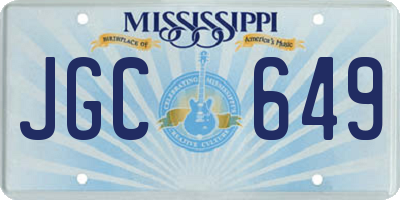 MS license plate JGC649