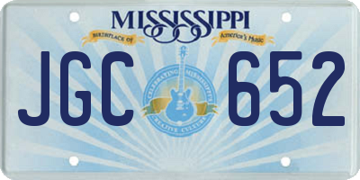 MS license plate JGC652