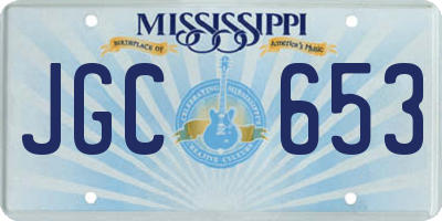 MS license plate JGC653
