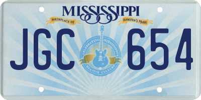 MS license plate JGC654