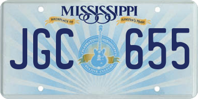 MS license plate JGC655