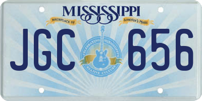 MS license plate JGC656