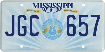 MS license plate JGC657