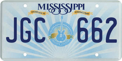MS license plate JGC662