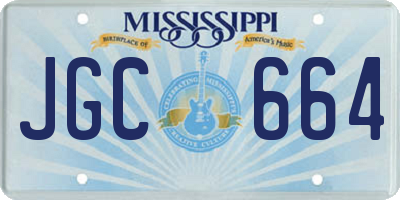 MS license plate JGC664