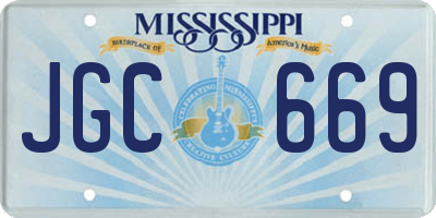 MS license plate JGC669