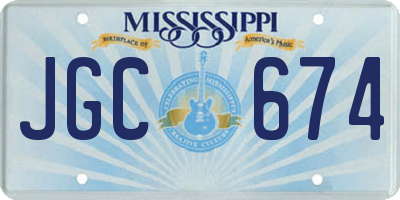 MS license plate JGC674