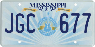 MS license plate JGC677