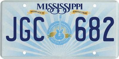 MS license plate JGC682