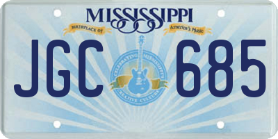 MS license plate JGC685