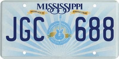 MS license plate JGC688