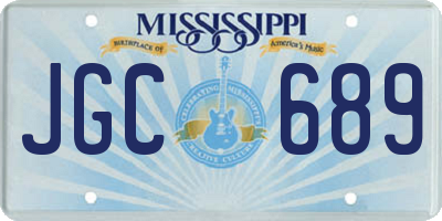 MS license plate JGC689