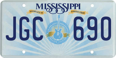 MS license plate JGC690