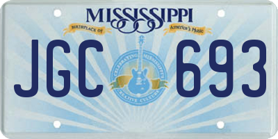 MS license plate JGC693