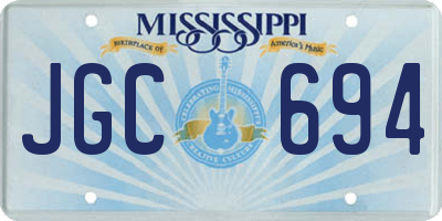 MS license plate JGC694
