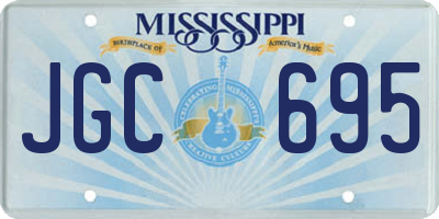 MS license plate JGC695