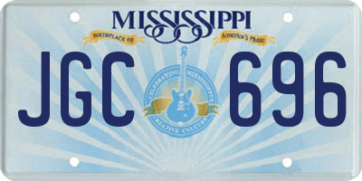 MS license plate JGC696