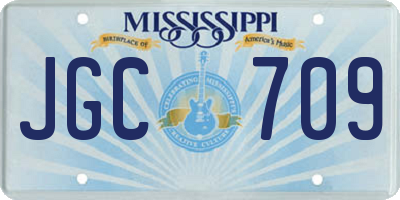 MS license plate JGC709