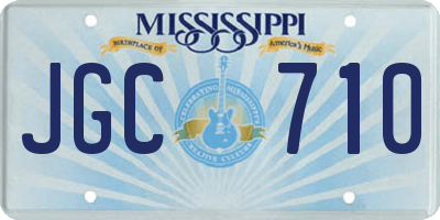 MS license plate JGC710