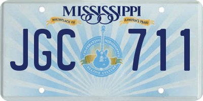 MS license plate JGC711
