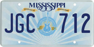 MS license plate JGC712