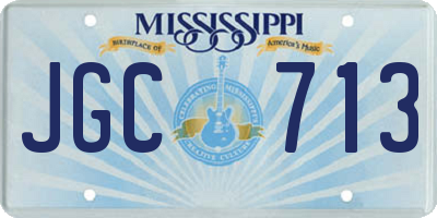 MS license plate JGC713
