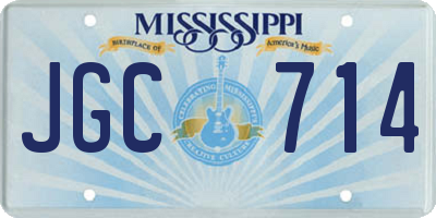 MS license plate JGC714