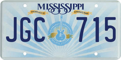 MS license plate JGC715