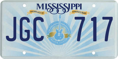 MS license plate JGC717