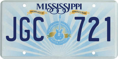 MS license plate JGC721