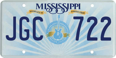 MS license plate JGC722