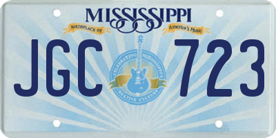 MS license plate JGC723
