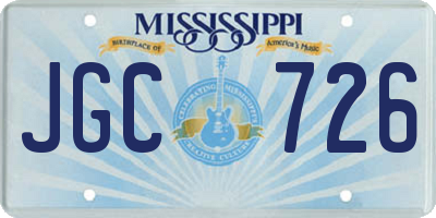 MS license plate JGC726
