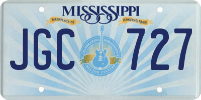 MS license plate JGC727