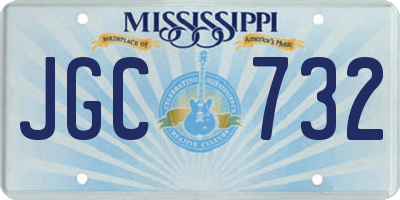 MS license plate JGC732